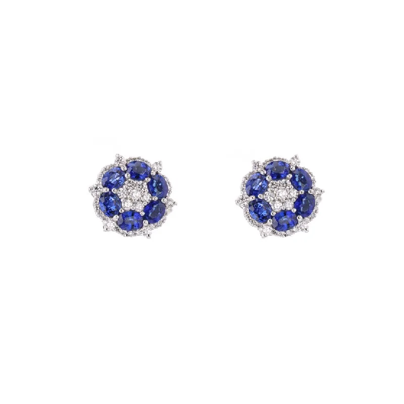 Shop Stylish Jewelry Now And Save Big Blue Sapphire & Diamond Stud Earrings