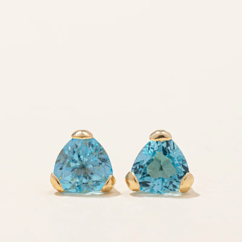 Elegant Designs, Unbeatable Discounts – Shop Jewelry Now Blue Topaz Stud Earrings | 1.20ctw |