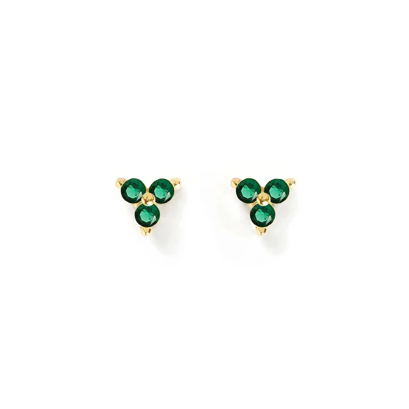 Elegant Rose Gold Jewelry For A Stylish Touch Cassia Stud Earrings - Emerald