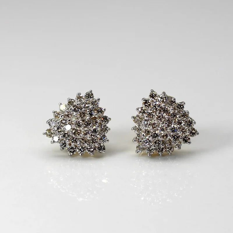 Premium Jewelry Now Available At Special Discounts Cluster Diamond Stud Earrings | 1.28ctw |