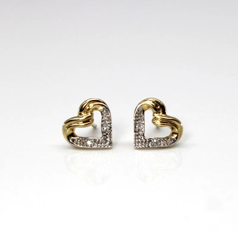 Dazzle In Elegance With Our Biggest Jewelry Sale Diamond Heart Stud Earrings | 0.02ctw |