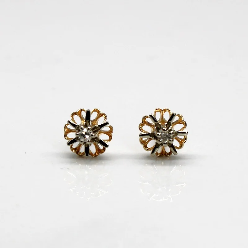 Personalized Jewelry Sale – Unique Gifts At Low Prices Flower Design Diamond Stud Earrings | 0.03ctw |