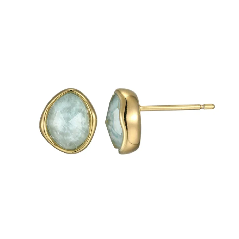 Elegant Jewelry At Unbeatable Offers – Shop Before It's Gone Elle "Treasure" White Crystal and Amazonite Stud Earrings