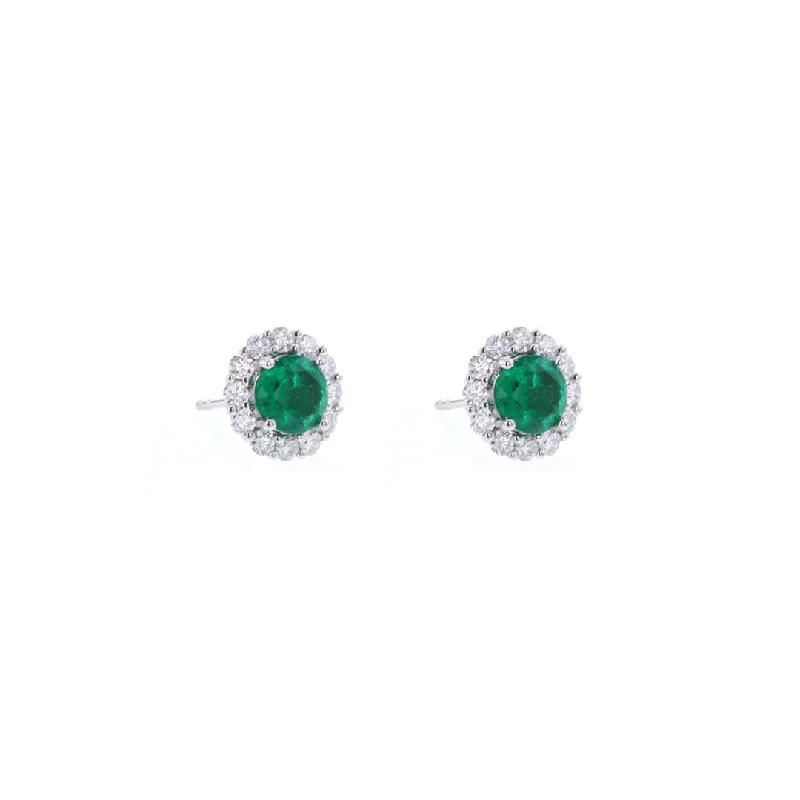 Affordable Luxury Jewelry For Every Occasion Emerald & Diamond Halo Stud Earrings