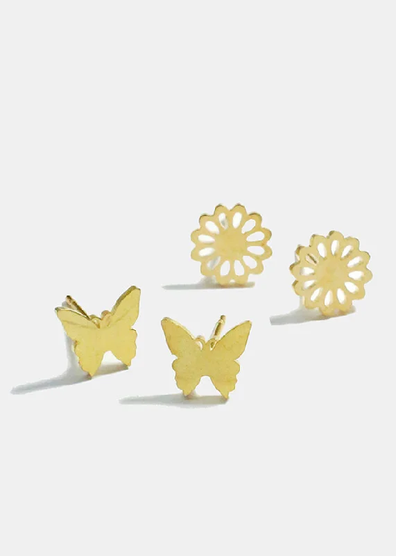 Luxury Meets Affordability – Jewelry Sale Now Live Flower and Butterfly Stud Earrings