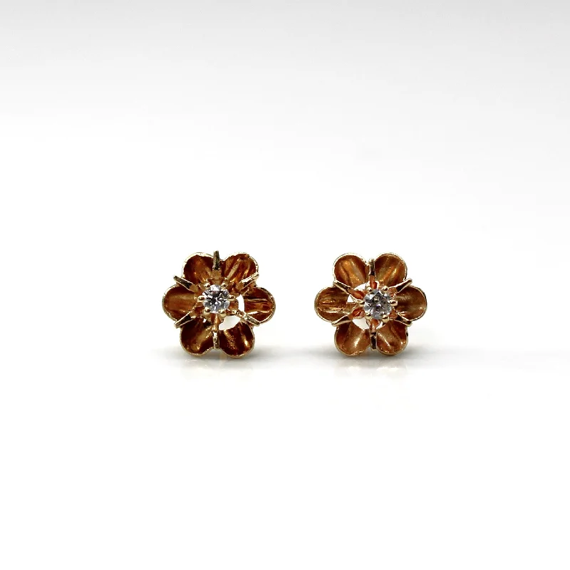 Elegant Necklaces And Bracelets At Limited-Time Offers Flower Design Diamond Stud Earrings | 0.08ctw |