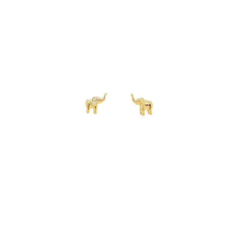 Best Jewelry Sale Prices – Limited-Time Offer Gold Elephant Stud Earrings