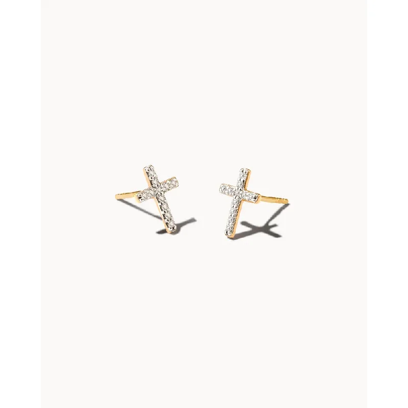 Holiday Jewelry Sale – Perfect Gifts At The Best Prices Kendra Scott 14k Yellow Gold Diamond Cross Stud Earrings