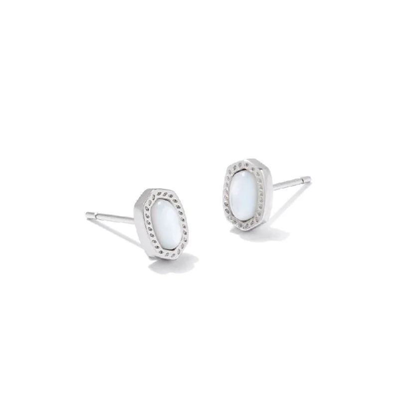 Exclusive Jewelry Bundles At Discounted Rates Kendra Scott Mini Ellie Stud Earrings - Rhodium Ivory Mother of Pearl