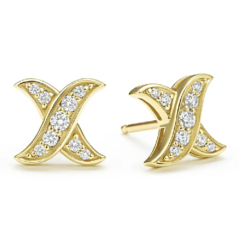 Luxury Jewelry At Unbeatable Discounts Lagos Embrace 18k Gold X Diamond Stud Earrings