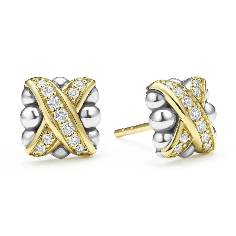 Exclusive Jewelry Sale – Shine For Less Lagos Embrace Two-Tone X Diamond Stud Earrings