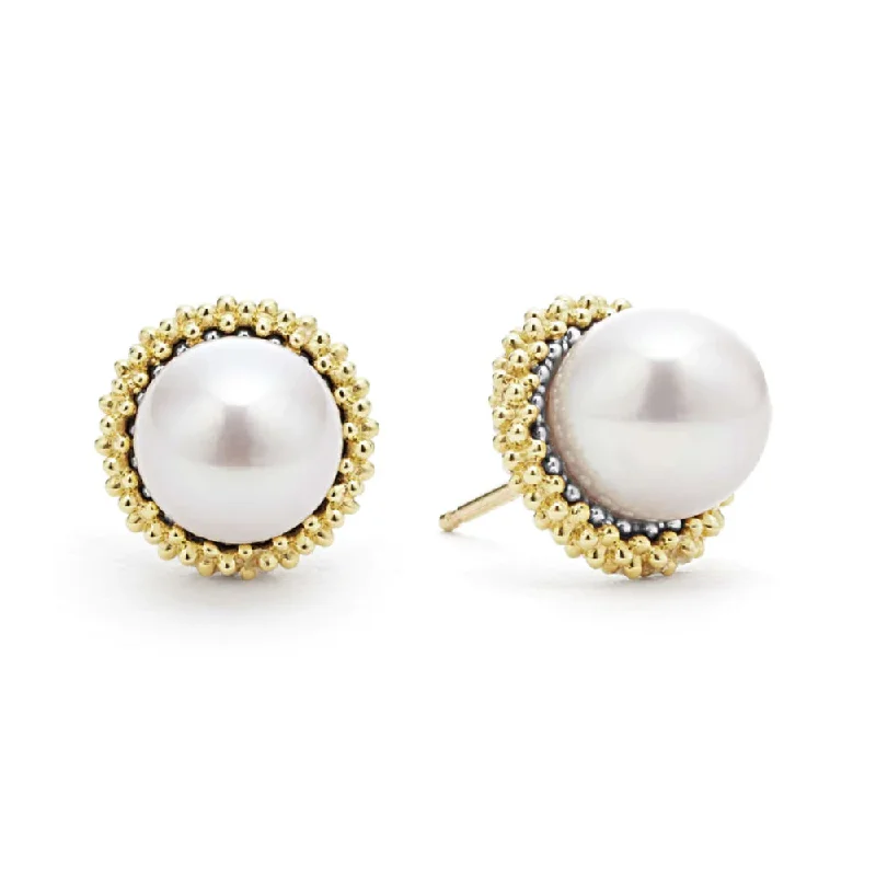 Limited-Time Offer On Elegant Jewelry Pieces Lagos Luna 18k Gold Caviar Pearl Stud Earrings