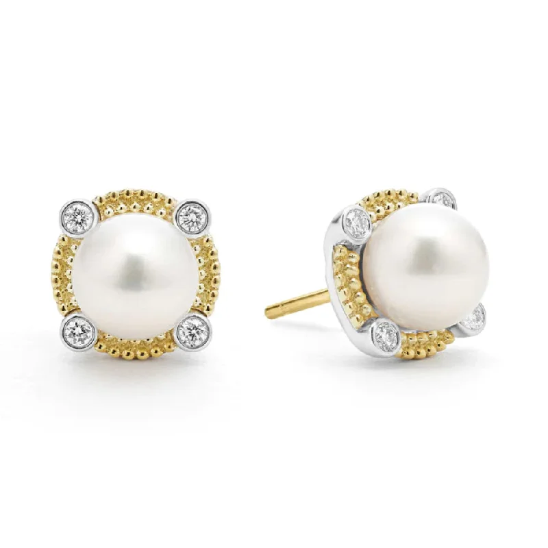 Must-Have Jewelry Pieces At Reduced Prices Lagos Luna Pearl Diamond Stud Earrings