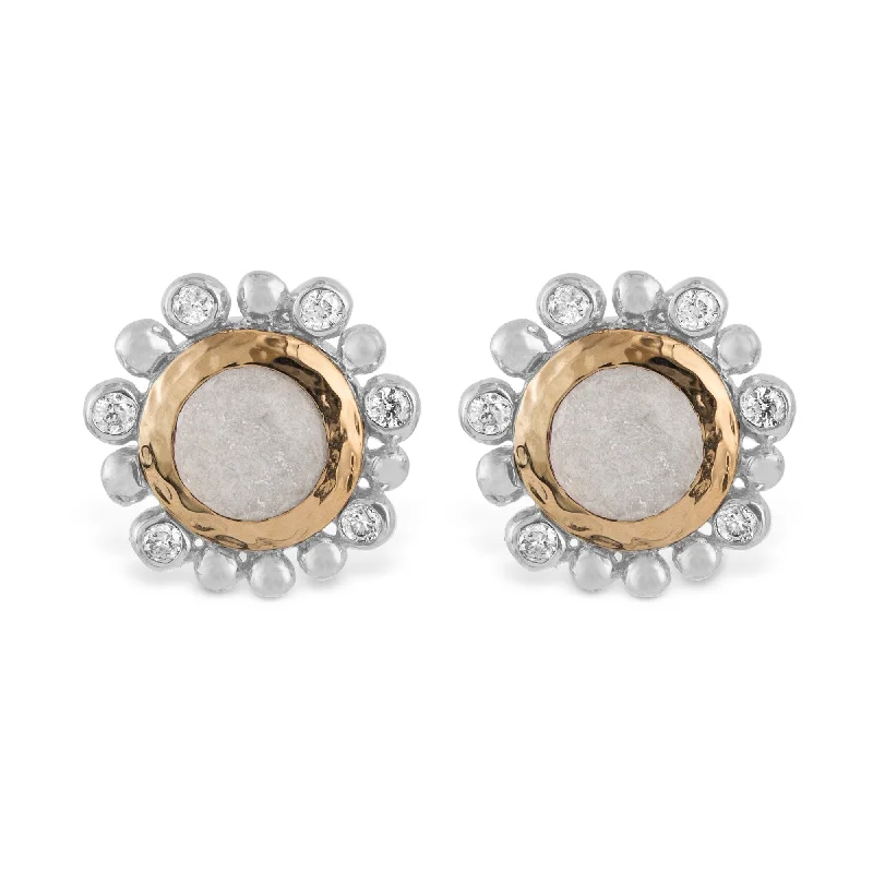 Get Your Favorite Jewelry At The Best Price Molten 5mm Round Stud Earrings w/ Mother of Pearl Doublet in 18K Yellow Gold & Sterling Silver