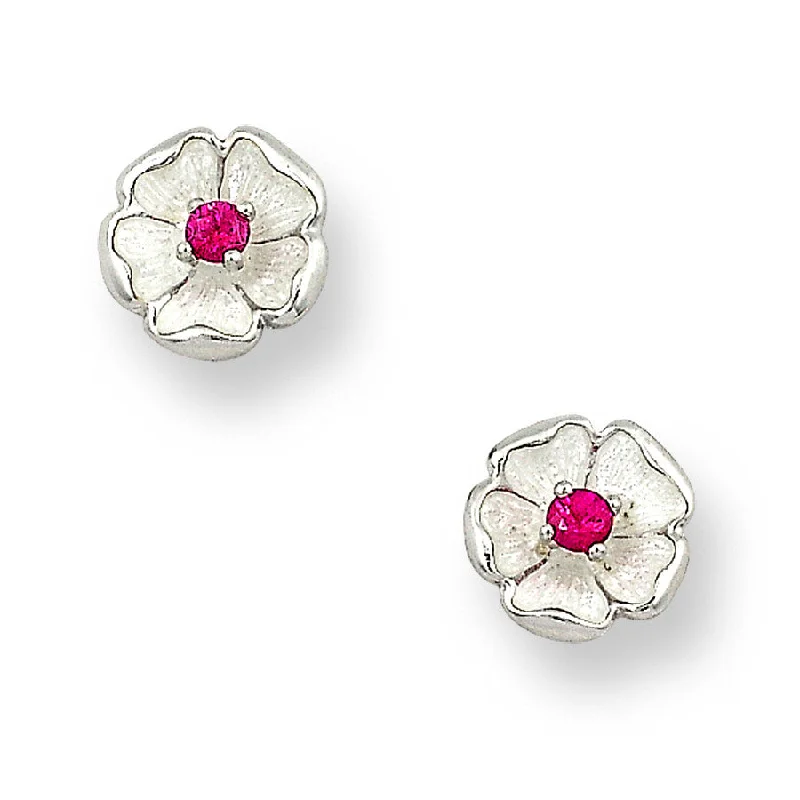 Grab Your Favorite Jewelry At The Lowest Prices Nicole Barr SS White Rose Stud Earrings