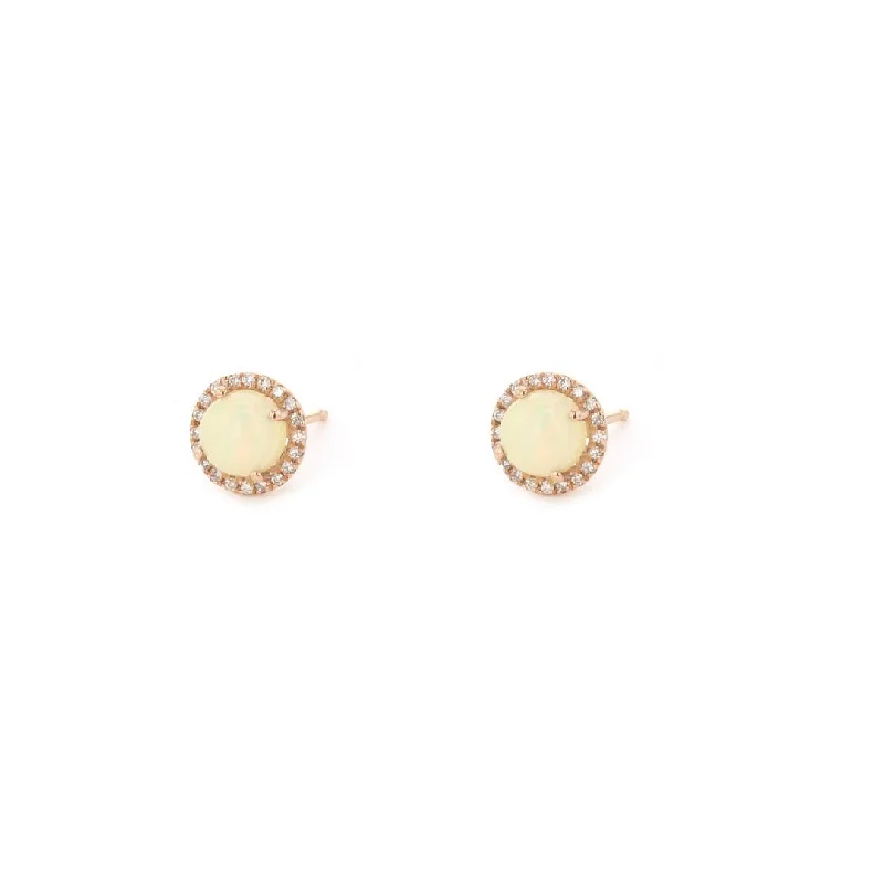 Elegant Jewelry Pieces At Unbelievable Prices Opal & Diamond Halo Stud Earrings