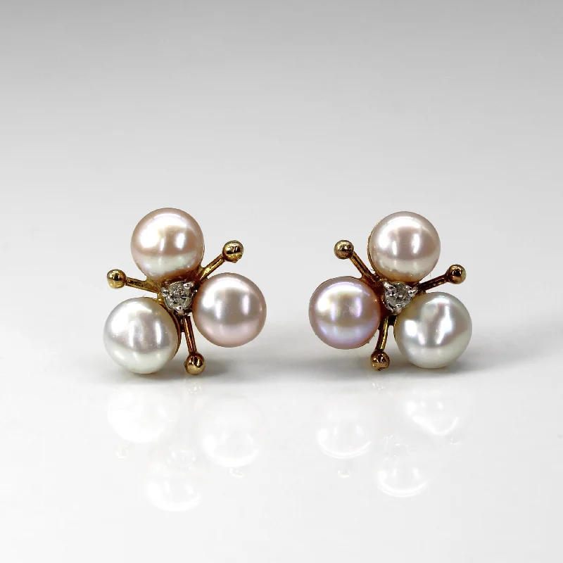 Seasonal Jewelry Sale – Upgrade Your Collection Pearl & Diamond Stud Earrings | 0.04ctw |