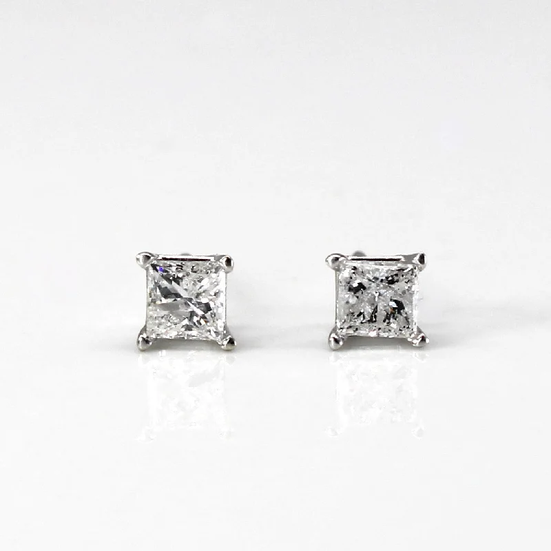 Exclusive Jewelry Offers – Sparkle For Less Princess Diamond Stud Earrings | 0.46ctw |