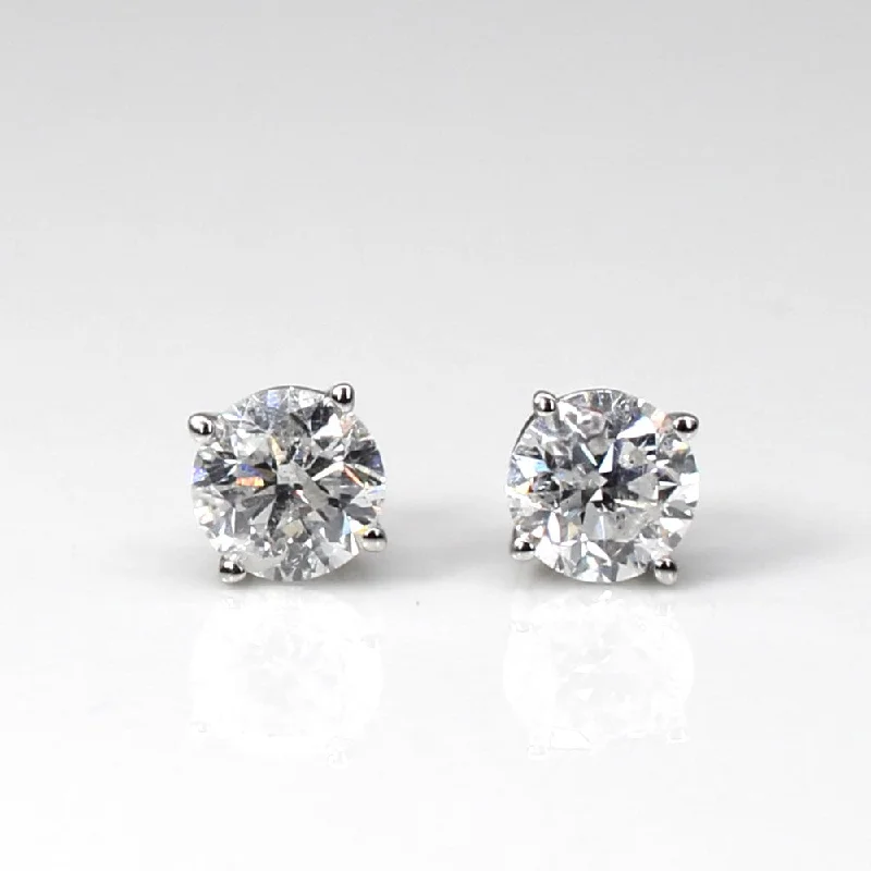 Luxury Handcrafted Jewelry For Elegant Looks Canadian Prong Set Diamond Stud Earrings | 0.92ctw I1/2 E VG |