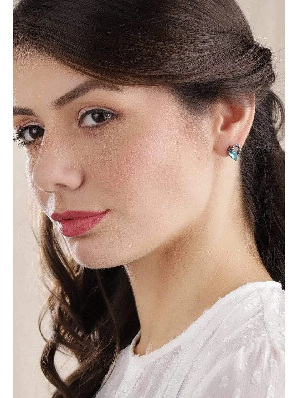 Limited Stock On Premium Jewelry At Low Prices Rubans Silver Plated Handcrafted  Sky Blue Stone Stud Earrings