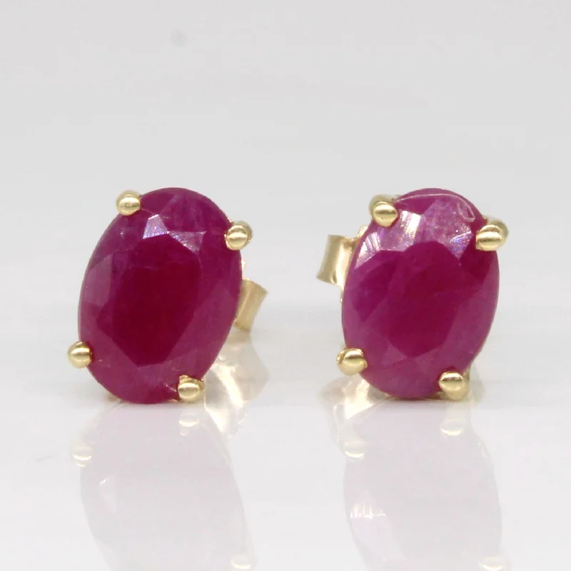 Discounted Jewelry For A Glamorous Look Ruby Stud Earrings | 1.60ctw |