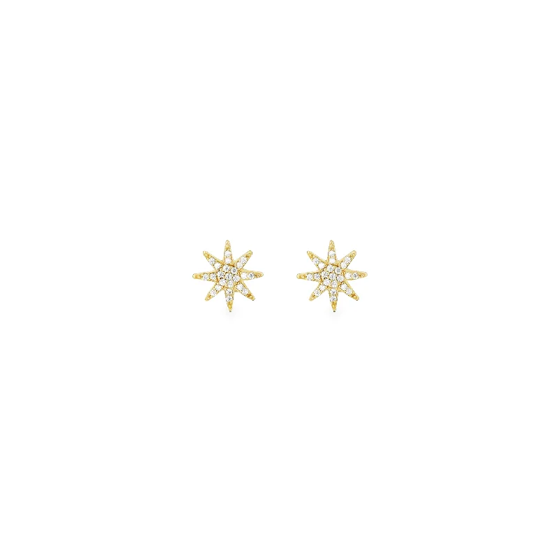 Jewelry Clearance – Final Chance To Save Big Star Burst Stud Earrings Gold