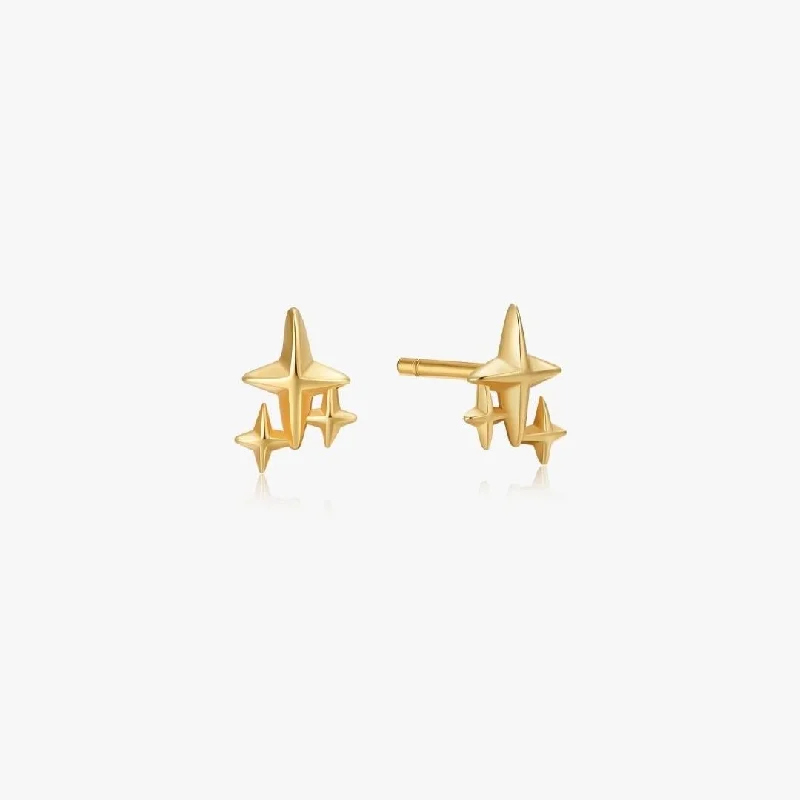 High-Quality Gemstone Jewelry For Special Occasions Stars Stud Earrings in Gold