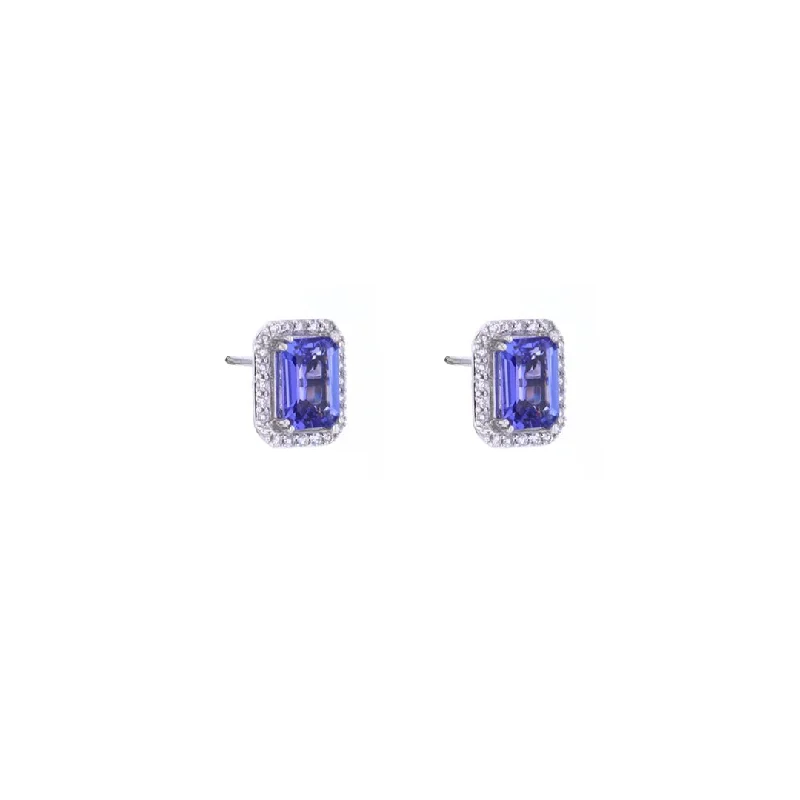 Handcrafted Jewelry Sale – Unique Designs At Low Prices Tanzanite & Halo Stud Earrings