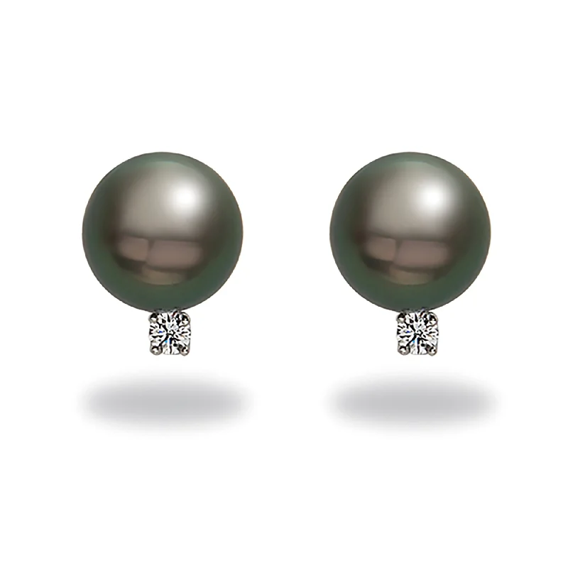 Elegant Jewelry, Exclusive Prices – Shop Now Tara 8-9mm Tahitian Pearl and Diamond Stud Earrings