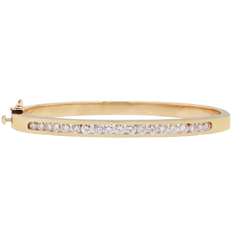 Channel Set Round Diamond Bangle