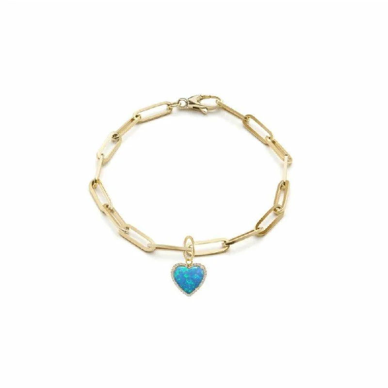 Meira T Chunky Chain Opal Heart Bracelet