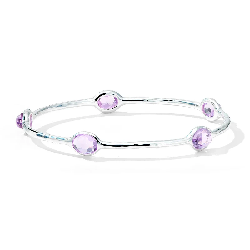 5-Stone Bangle in Amethyst