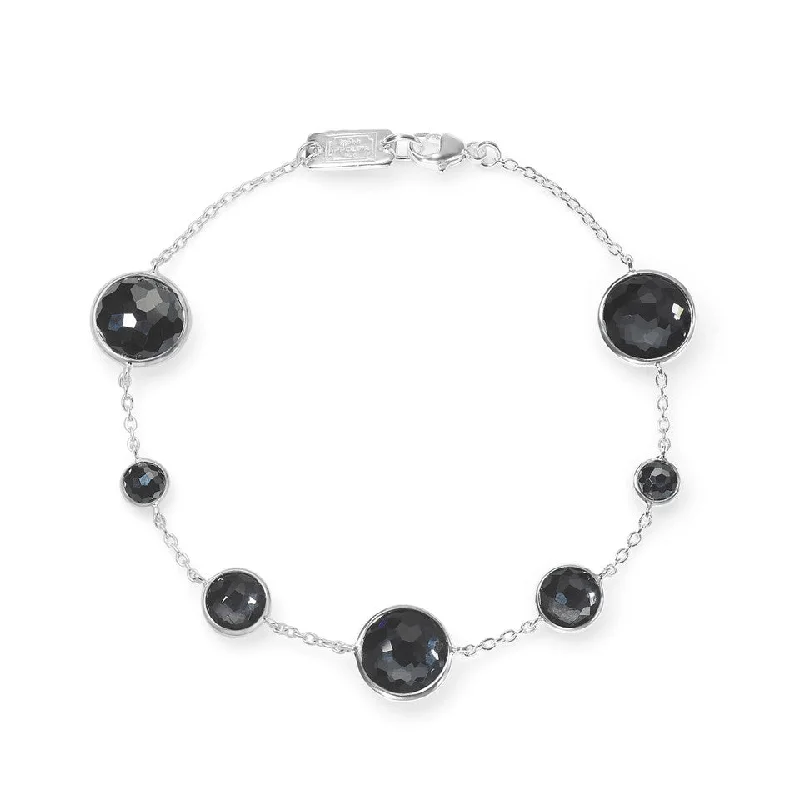 Clear Quartz/Hematite Lollipop 7 Stone Link Bracelet