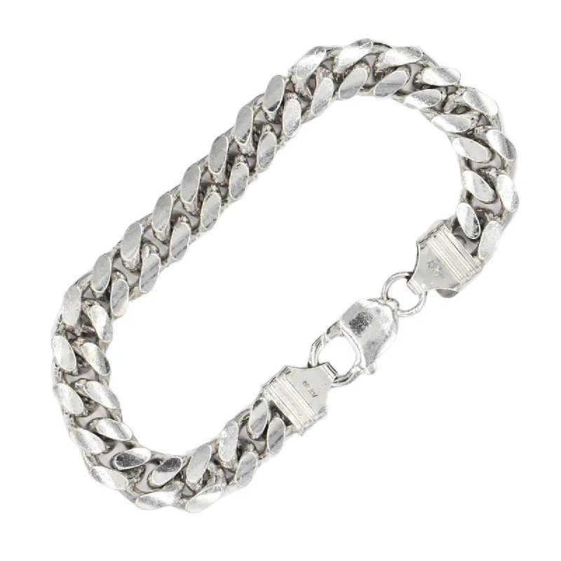 Silver 10.25mm Solid Cuban Link Bracelet 8 Inches