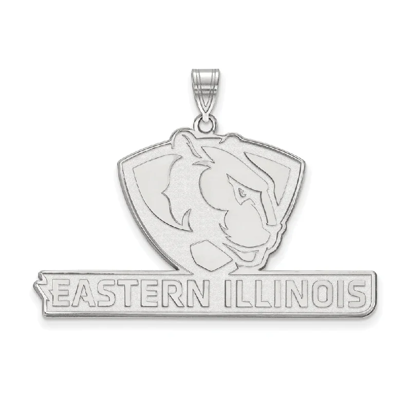 10k White Gold Eastern Illinois U XL Pendant