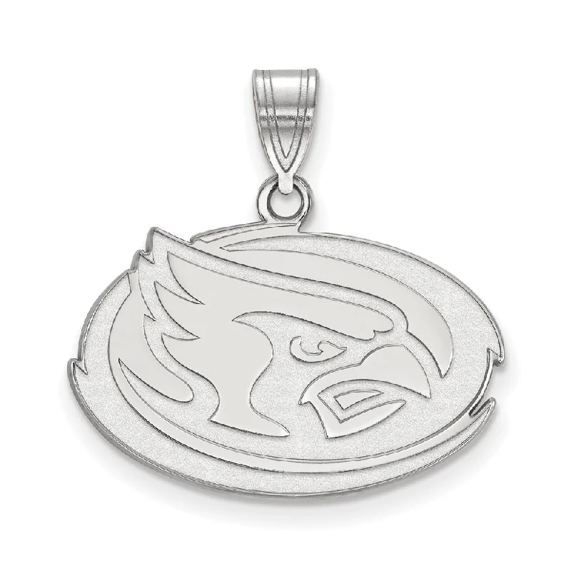 10k White Gold Iowa State Medium Pendant