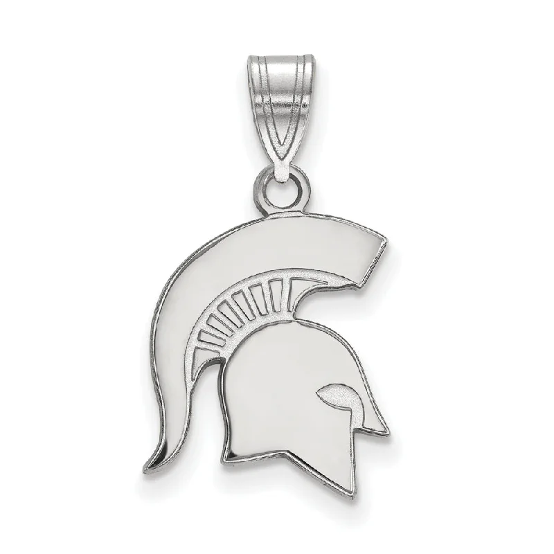 10k White Gold Michigan State Medium Logo Pendant