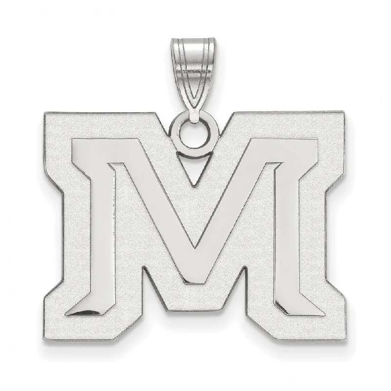 10k White Gold Montana State Large 'M' Pendant