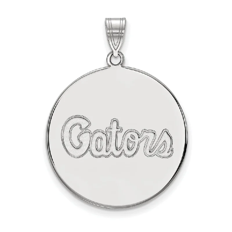 10k White Gold U of Florida XL Disc Pendant