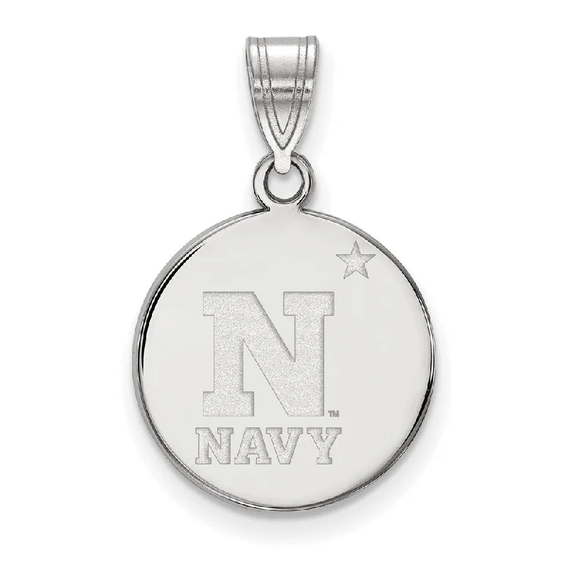 10k White Gold U.S. Naval Academy Medium Disc Pendant