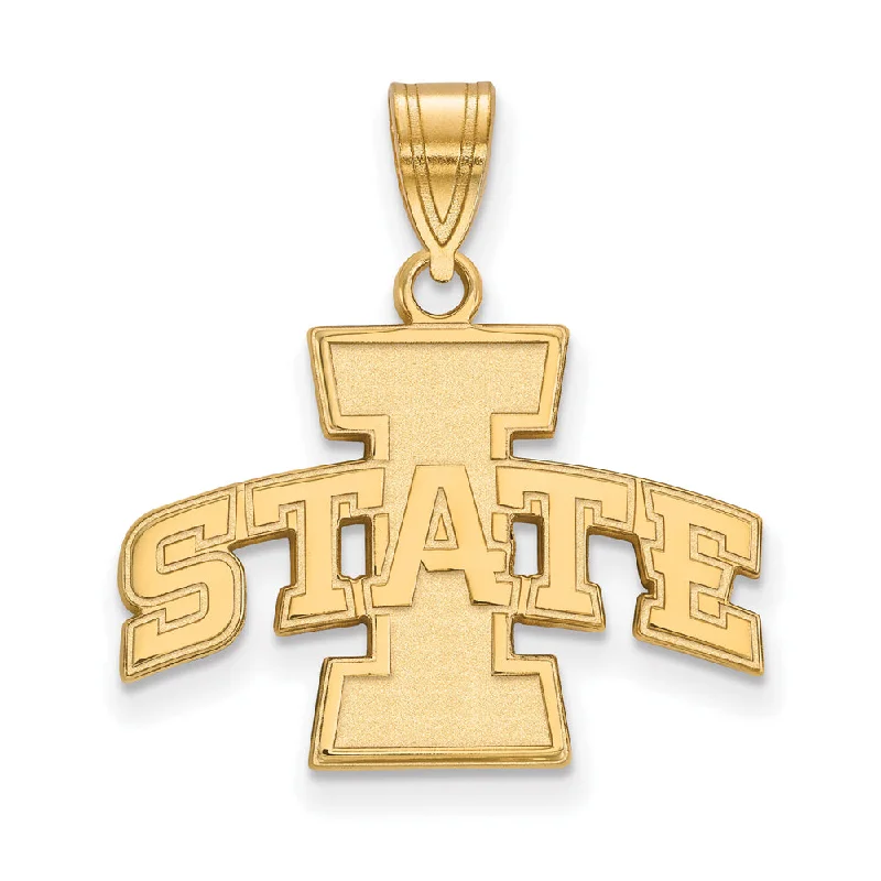 10k Yellow Gold Iowa State Medium 'I STATE' Pendant