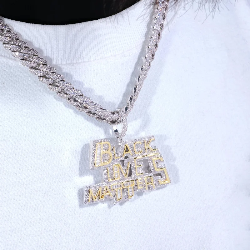 Black Lives Matter Baguette Icy Necklace