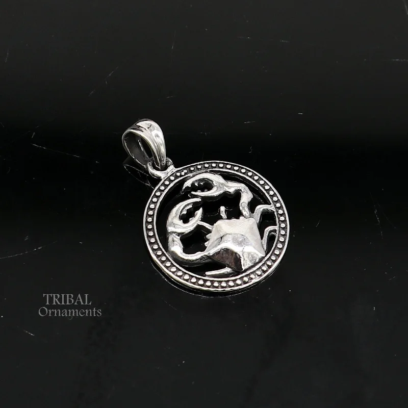 Modern trendy Zodiac sign Cancer symbol pendant 925 sterling silver unique Design horoscope "Kark Rashi" pendant best jewelry nsp581