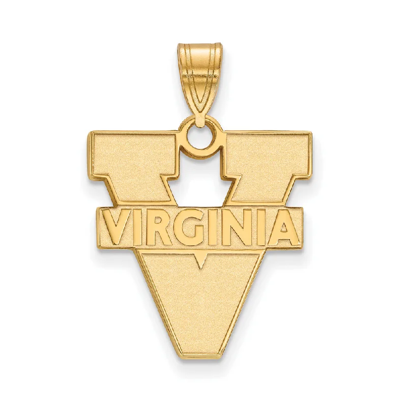 10k Yellow Gold U. of Virginia Large 'V' Logo Pendant