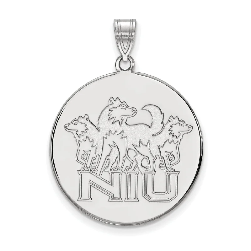 Sterling Silver Northern Illinois U. XL Disc Pendant