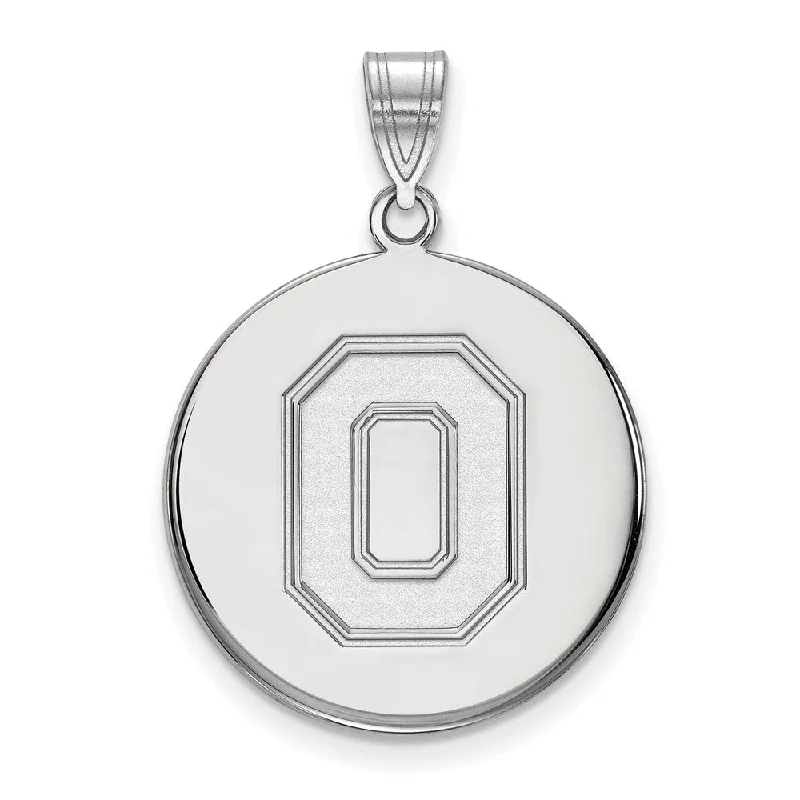 Sterling Silver Ohio State Large Disc Pendant