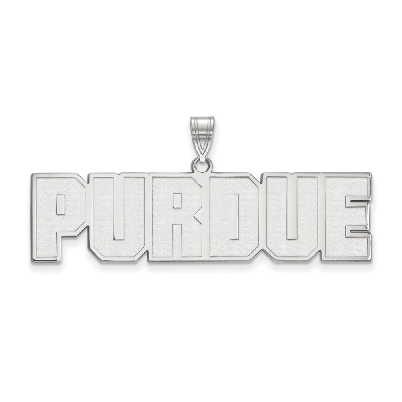 Sterling Silver Purdue Large Script Pendant