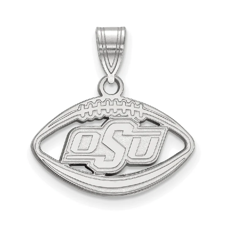 Sterling Silver Oklahoma State Football Pendant