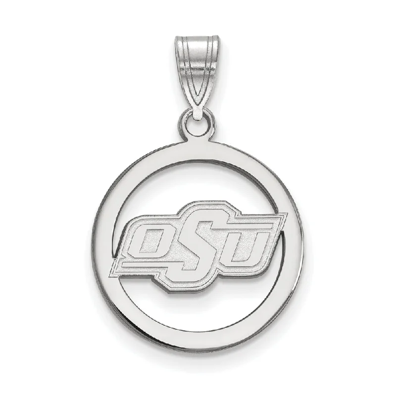 Sterling Silver Oklahoma State Small Circle Pendant