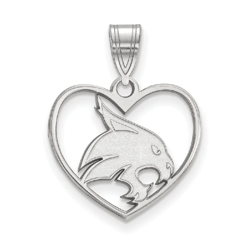 Sterling Silver Texas State Heart Pendant